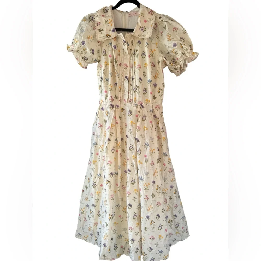 Ivy City Co Cream Floral Midi Dress - Picture 5 of 12